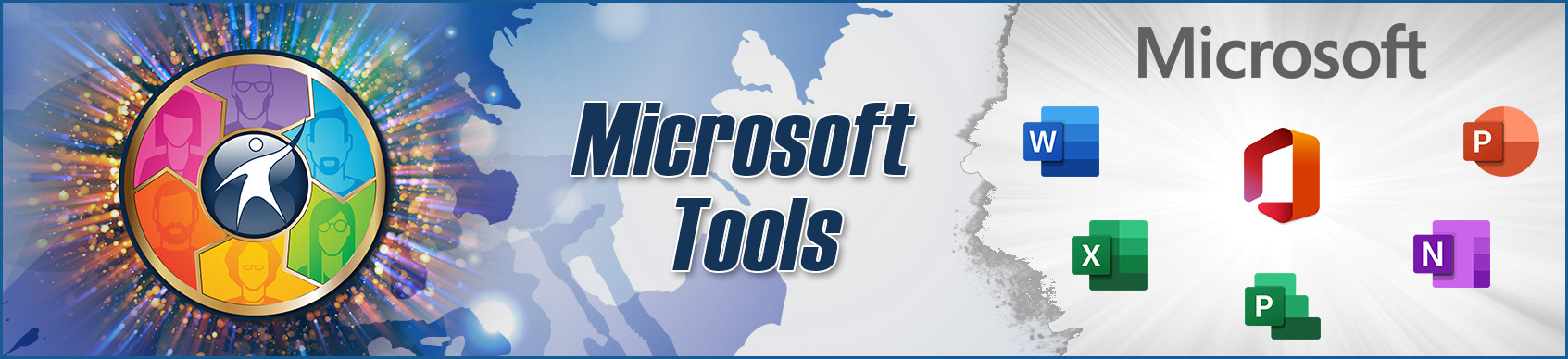 Microsoft Tools video banner - Graphic composite with OTAN logo and Microsoft Office logos.